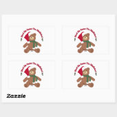 Ontmoet me onder de mistletoe! KerstTeddy Bear Rechthoekige Sticker (Vel)