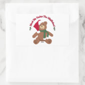 Ontmoet me onder de mistletoe! KerstTeddy Bear Rechthoekige Sticker (Tas)