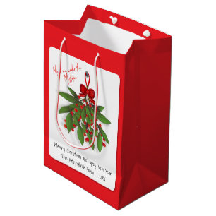 Ontmoet me onder de Mistletoe Merry Christmas Gift Medium Cadeauzakje