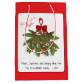 Ontmoet me onder de Mistletoe Merry Christmas Gift Medium Cadeauzakje (Voorkant)