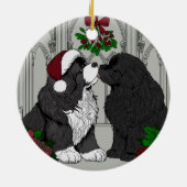 Ontmoet me onder de mistletoe Newfoundland Keramisch Ornament (Achterkant)