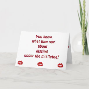ONTMOET ME ONDER DE MISTLETOE OM TE ZIEN WAT ER GE FEESTDAGEN KAART