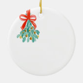 Ontmoet me onder de Mistletoe persoonlijke bruilof Keramisch Ornament (Achterkant)