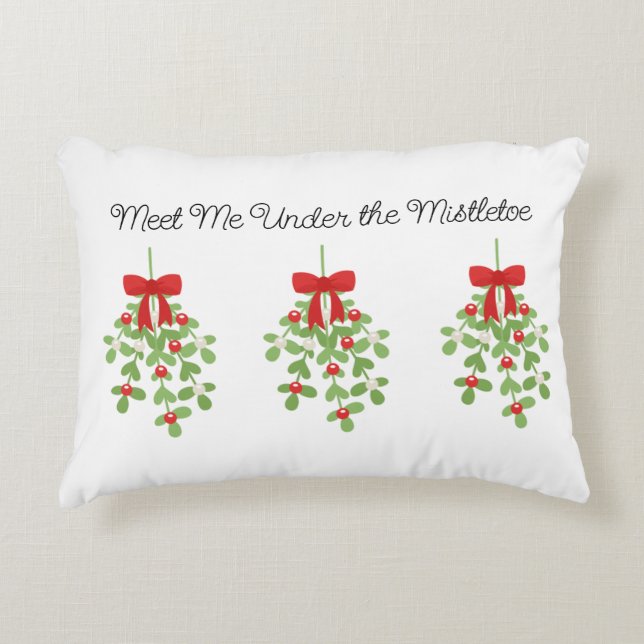 Ontmoet me onder de Mistletoe Reversible Kerstmis Accent Kussen (Voorkant)