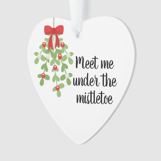 Ontmoet me onder de Mistletoe Romantic Kerstmis Ornament (voorkant)