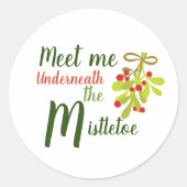 Ontmoet me onder de mistletoe ronde sticker (Voorkant)