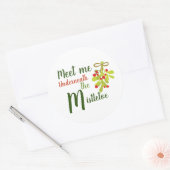 Ontmoet me onder de mistletoe ronde sticker (Envelop)