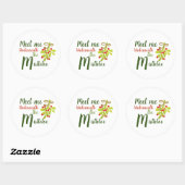 Ontmoet me onder de mistletoe ronde sticker (Vel)
