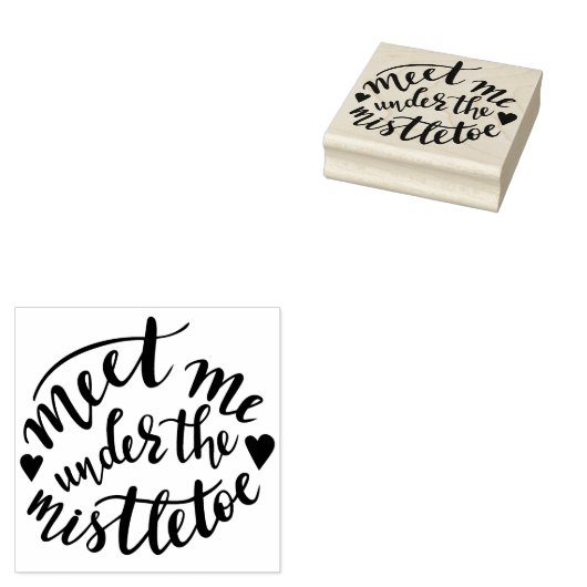 Ontmoet me onder de mistletoe rubberstempel (Gestempeld)
