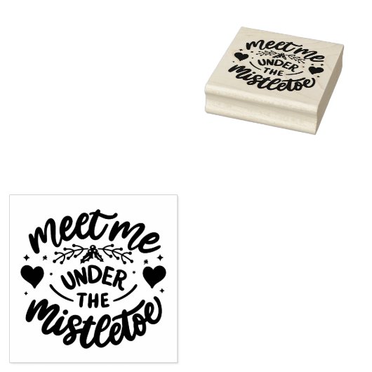 Ontmoet me onder de mistletoe rubberstempel (Gestempeld)