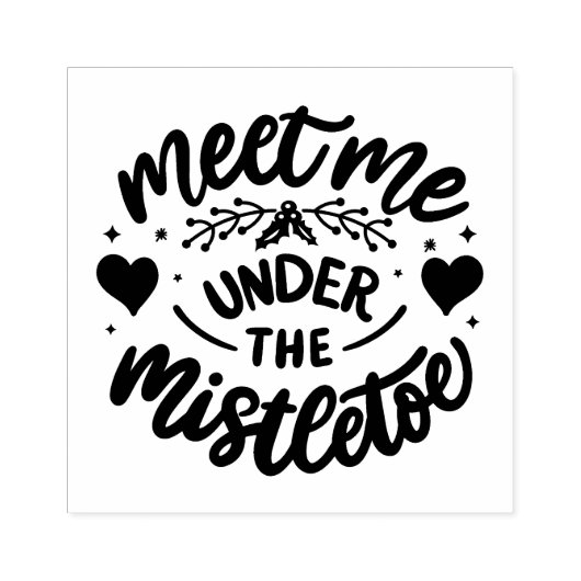 Ontmoet me onder de mistletoe rubberstempel (Afrduk)