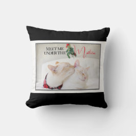 Ontmoet me onder de Mistletoe Schattige Cats Kussen