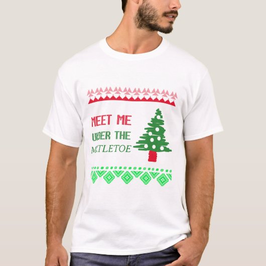 Ontmoet me onder de mistletoe t-shirt (Voorkant)