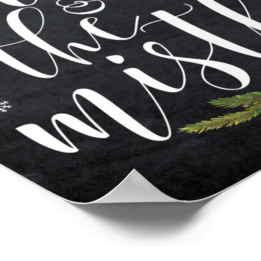 Ontmoet me onder de mistletoe-vakantiewiskundedruk poster (Hoek)