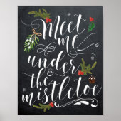 Ontmoet me onder de mistletoe-vakantiewiskundedruk poster (Voorkant)