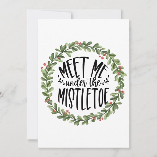 Ontmoet me onder de Mistletoe Waterverf adem Feestdagenkaart (Voorkant)