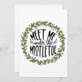 Ontmoet me onder de Mistletoe Waterverf adem Feestdagenkaart (Voorkant / Achterkant)