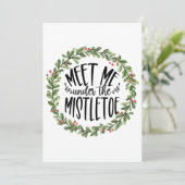 Ontmoet me onder de Mistletoe Waterverf adem Feestdagenkaart (Staand voorkant)