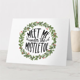 Ontmoet me onder de Mistletoe Waterverf adem Kaart