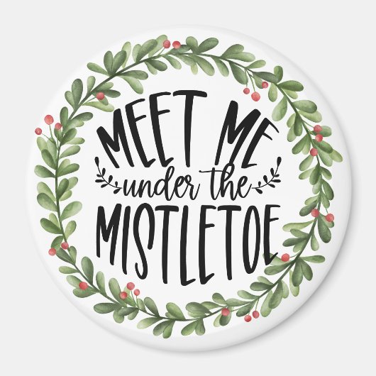 Ontmoet me onder de Mistletoe Waterverf adem Magneet (Voorkant)