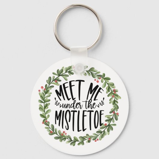 Ontmoet me onder de Mistletoe Waterverf adem Sleutelhanger (Voorkant)