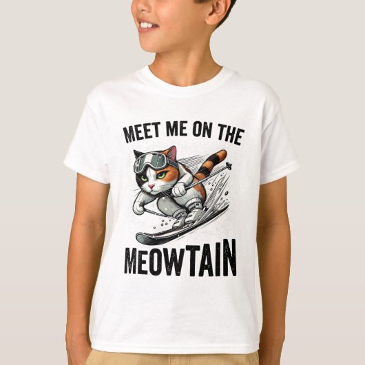 Ontmoet me op de grappige kat van Meowtain die een T-shirt (Voorkant)