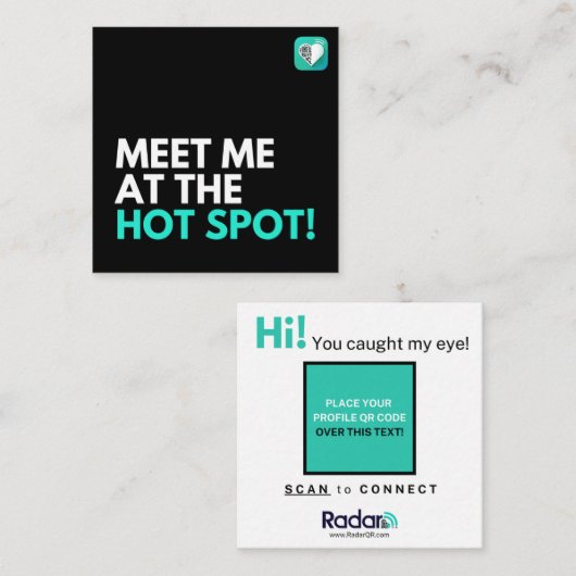 ONTMOET ME OP DE HOTSPOT VIERKANTE VISITEKAARTJE (Voorkant / Achterkant)