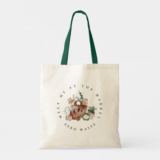Ontmoet me op de markt | Geen afval Tote Bag (Achterkant)