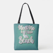 Ontmoet me op het strand kleurrijke tekst tote bag (Achterkant)