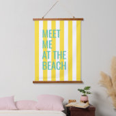 Ontmoet me op het strand Yellow Cabana Stripe Hangend Wandkleed (Slaapkamer)