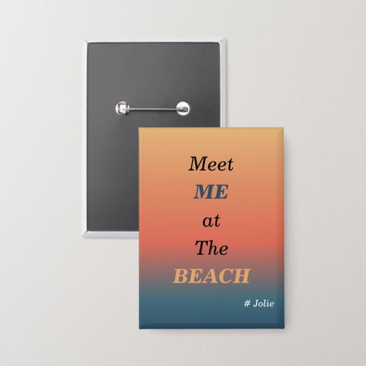 Ontmoet Me Op Het Strand Zomer Strand Zonsopgang K Button (Voorkant / Achterkant)