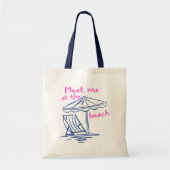 Ontmoet me op het strand Zomerstemming Tote Bag (Voorkant)