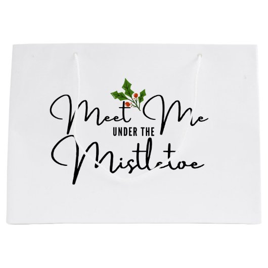 Ontmoet mij onder de Mistletoe feestelijke geschen Groot Cadeauzakje (Voorkant)