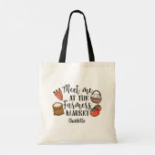 Ontmoet Mij op de Farmers Market Gepersonaliseerd Tote Bag (Achterkant)
