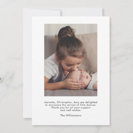 Ontmoet mijn kleine zusje geboorte aankondiging 2  (Achterkant)