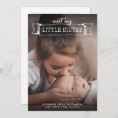 Ontmoet mijn kleine zusje geboorte aankondiging 2  (Voorkant / Achterkant)