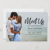 Ontmoet Ons Bij Bestemming Huwelijk Save The Date  Kaart (Voorkant)