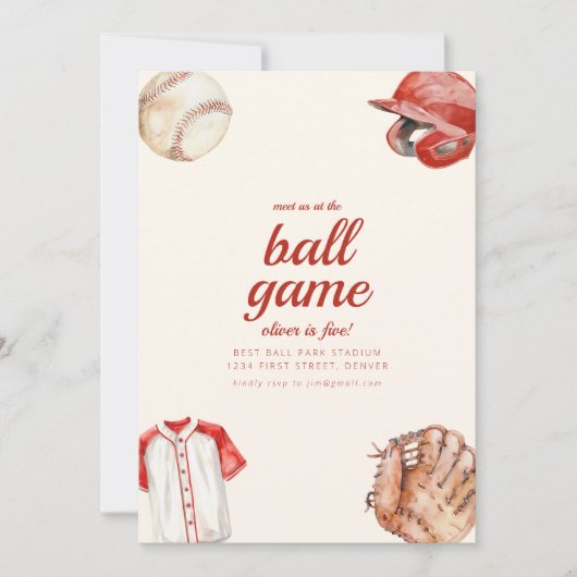 Ontmoet ons bij de balgame verjaardagsuitnodiging kaart (Voorkant)