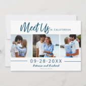Ontmoet Ons In Bestemming Save The Date 3 Foto Kaart (Voorkant)