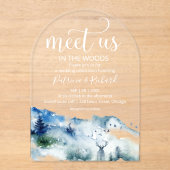 Ontmoet ons in de Bossen Forest Outdoor bruiloft Acryl Uitnodigingen (Voorkant)