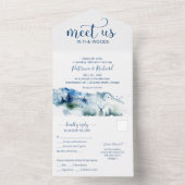 Ontmoet ons in de Bossen Forest Outdoor bruiloft All In One Uitnodiging (Binnen)