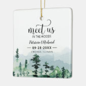 Ontmoet ons in de buitenbruiloft van de Bossen spa Keramisch Ornament (Links)
