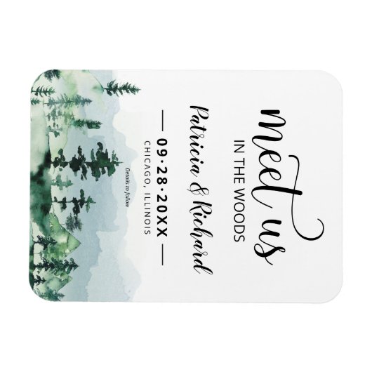 Ontmoet ons in de buitenbruiloft van de Bossen spa Magneet (Horizontaal)