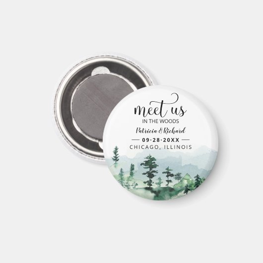 Ontmoet ons in de buitenbruiloft van de Bossen spa Magneet (Voorkant / Achterkant)