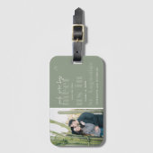 Ontmoet ons in | Moderne foto Save the Date Bagagelabel (Voorkant (verticaal))
