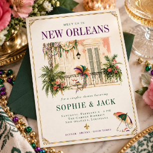 Ontmoet ons in New Orleans koppel bruisfeest Kaart