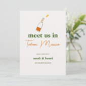 Ontmoet ons in Tulum Bruiloft Bewaar de datum Kaart (Staand voorkant)