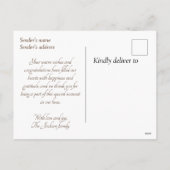 "Ontmoet ons kleine" briefkaart van de geboorteaan (Achterkant)