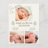 "Ontmoet ons kleine" briefkaart van de geboorteaan (Voorkant)