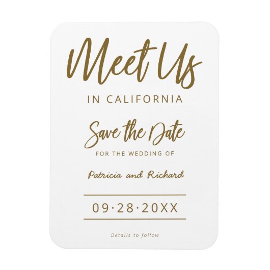 Ontmoet Ons Op Bestemming Huwelijk Save The Date Magneet (Verticaal)